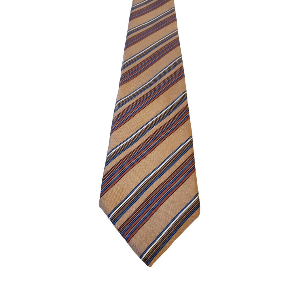 Oleg Cassini Vintage Repp Striped Necktie Multicolor Tie